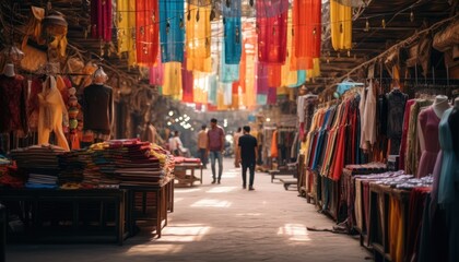 Fototapeta na wymiar Photo of Vibrant Market Scene with a Colorful Array of Goods