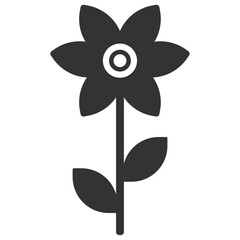 Flower silhouette. Vector flat icon
