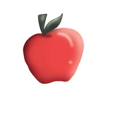 red apple isolated on white