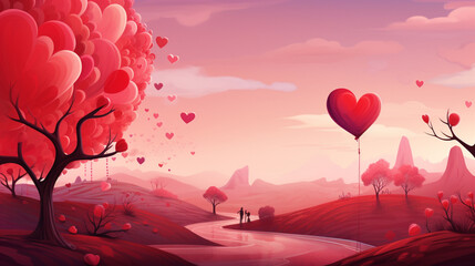 Valentine background with copyspace. Valentine concept. Generative AI