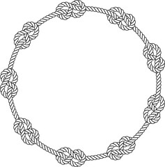 circular rope woven frame with copy space