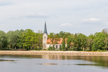 Koknese church on the bank of river Daugava.