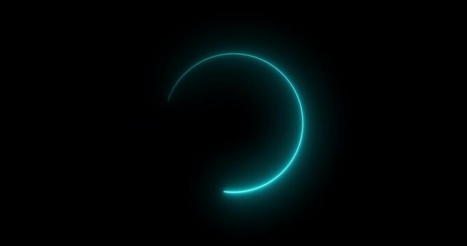 Futuristic neon colored retro style glowing circles motion graphic in 4K. Loop animation video of neon glowing stylish circle shape bg in 4096x2160. Neon lights. 4K circle lights footage.
