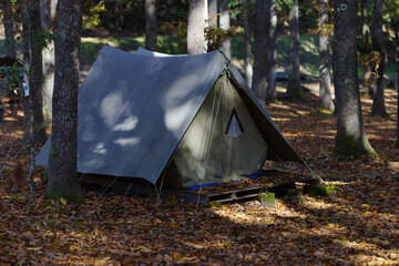 tent in a campground