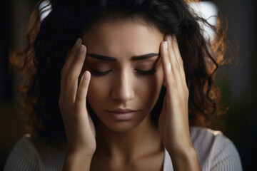 Obraz premium A woman with symptoms of illness in the workplace