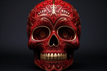 Mexican red skull design