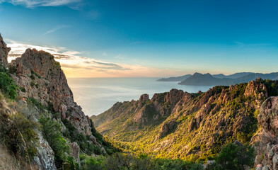 Landscape with Calanques de Piana, Corsica island, France - 672173256