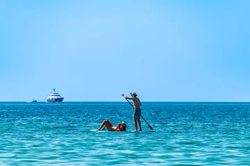 Foto op Canvas Stand Up Paddle at the sea, Corsica, France © hajdar