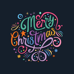 Merry Christmas hand drawn lettering