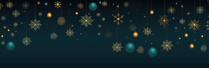 Fototapeta premium Background of Shimmering Snowflakes and Radiant Ornaments on a Peaceful Night - Generative A