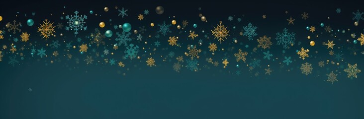 Fototapeta premium Background of Shimmering Snowflakes and Radiant Ornaments on a Peaceful Night - Generative A