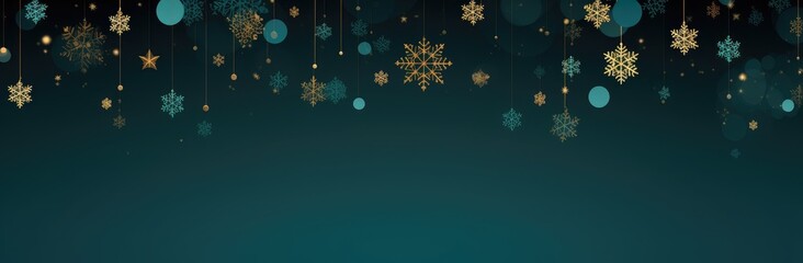 Background of Shimmering Snowflakes and Radiant Ornaments on a Peaceful Night - Generative A