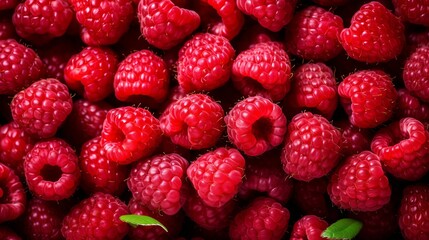 Fresh red raspberries that are tasty and have been put in a background to represent the idea of a healthy diet