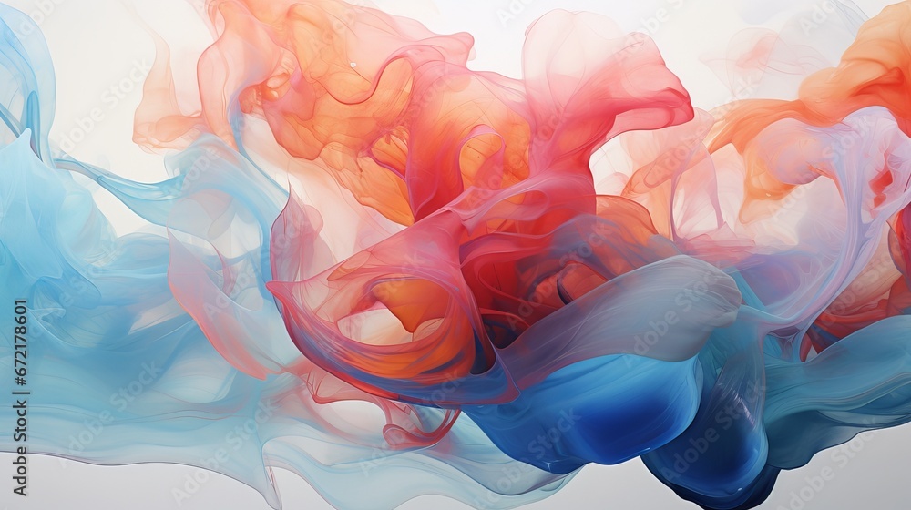 Poster gorgeous abstraction created by slowly blending and softly combining liquid paints. vector-based art