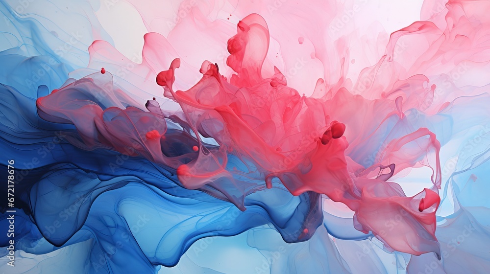 Poster gorgeous abstraction created by slowly blending and softly combining liquid paints. vector-based art