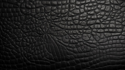 An extreme close-up showcasing the texture of black leather. Generated with Generative AI.