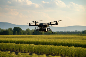 Fototapeta na wymiar Efficient Agrotech: Automation in Modern Farming with Drones and Machine Learning