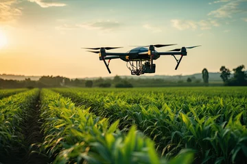 Papier Peint photo Ancien avion Efficient Agrotech: Automation in Modern Farming with Drones and Machine Learning