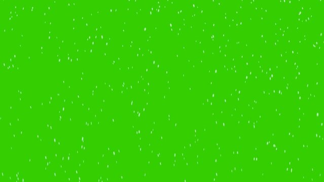 Seamless looping animation of the falling snow on the transparent greenback.
