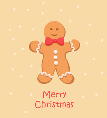 Gingerbread man, christmas toys, christmas cardchristmas decorations, vector, celebration, holidays, december 25, illustration
