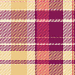 Background check tartan of vector plaid fabric with a seamless texture pattern textile.