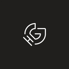 Lettermark Initials monogram hg and gh logo design template