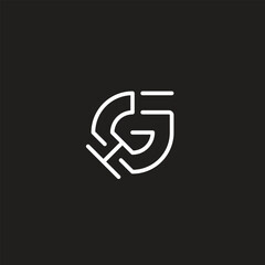 Lettermark Initials monogram hg, gh logo design template