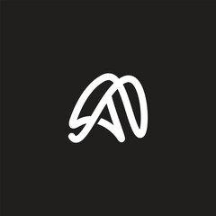 Lettermark Initials monogram am, ma logo design template