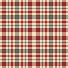 Plaid seamless pattern. Check fabric texture. Vector textile print.