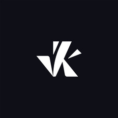 Lettermark Initials Monogram Vk, KV logo design template
