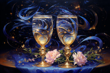 glasses of champagne