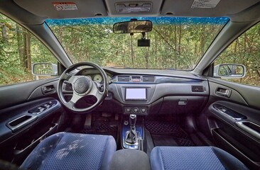 Inside moden car background, inside car interior elements wallpaper