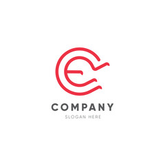 Lettermark Initials Monogram CE, EC, C and E logo design template
