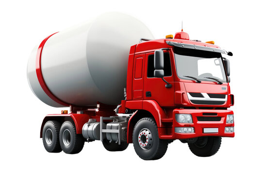 Heavy duty Cement Mixer Truck on Transparent Background