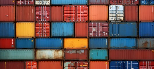 Fototapeta premium Container cargo. Generative AI technology.