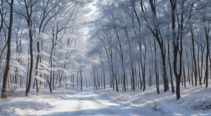 Fototapeta premium beautifull scenery of a pathway in a forest