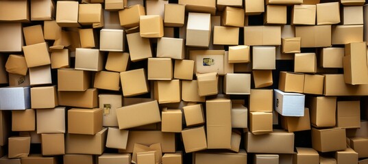 Box goods background. Generative AI technology.	
