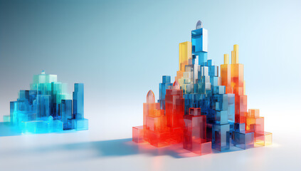 Szklana panorama wieżowców - biznesowy horyzont - koncept - Glass panorama of skyscrapers - business horizon - concept - AI Generated