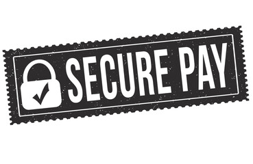 Secure pay grunge rubber stamp