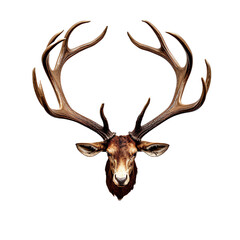 a deer head with antlers