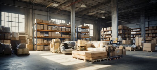 Warehouse storage. Generative AI technology.