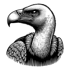 vulture bird portrait sketch - obrazy, fototapety, plakaty