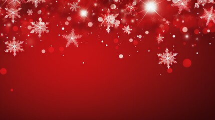 Red Christmas banner with snowflakes with copy space: a festive and elegant vector illustration for greeting cards, posters, and websites