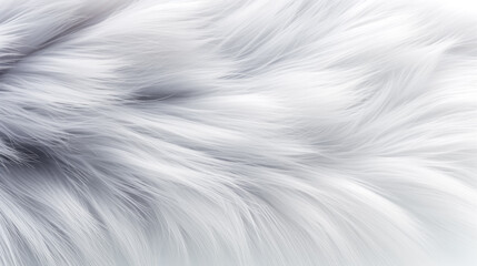 Fur grey texture. Beautiful background of modern minimalist fur background with an ombre of soft grays and crisp whites, perfect for high-fashion backgrounds. Flat lay - obrazy, fototapety, plakaty
