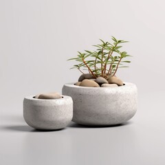 Empty natural rocks stone cosmetic podium 3d background ai generative