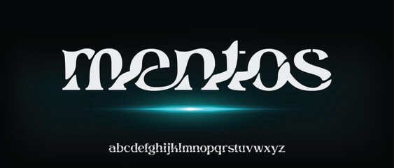 Modern Font. Regular Number Typography urban style alphabet fonts for fashion, sport, technology, digital logo design, vector illustration - obrazy, fototapety, plakaty