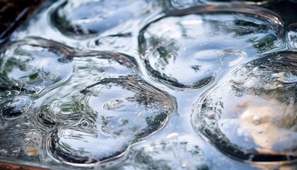 Photo of a Refreshing Collection of Ice Cubes Submerged in Clear, Cool Water