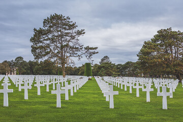 Fototapeta na wymiar American Cemetery, Omaha Beach, Normandy