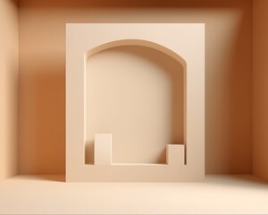 Minimalistic empty abstract beige background for Product Display  ai generative