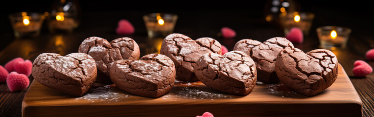 Fototapeta premium Cocoa Love Hearts: Delectable Valentine's Brownies